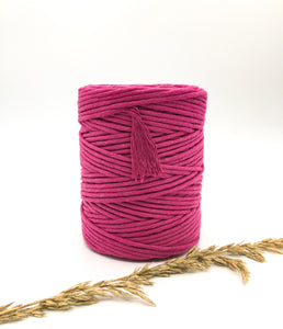 Lipstick vibrant pink 4mm Recycled cotton spool | Macrame & weaving supplies