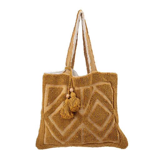 Mustard WOVEN tote bag - Clover Creations UK