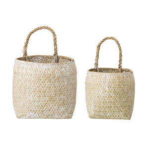 RIVA seagrass baskets ~ white - Clover Creations UK