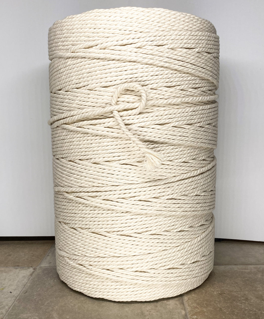 Giant Recycled 6mm Natural 3-ply cotton rope - Clover Creations UK
