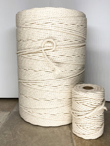 Giant Recycled 6mm Natural 3-ply cotton rope - Clover Creations UK